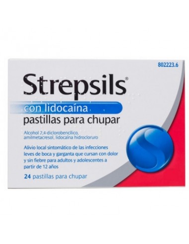 STREPSILS CON LIDOCAINA 24 PASTILLAS...